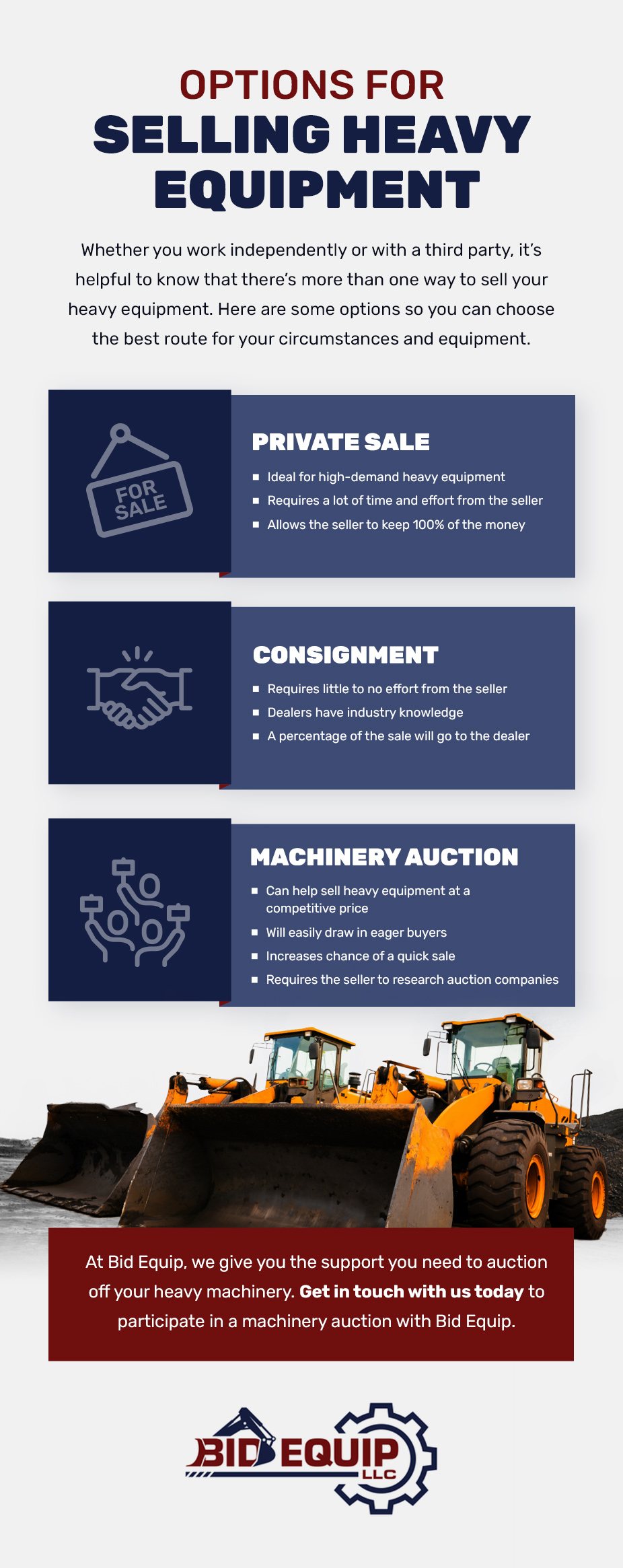 Bid Equip options for selling used equipment 